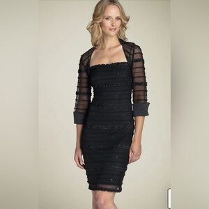 R&M Richards Black Strapless Embellished Bodycon Dress